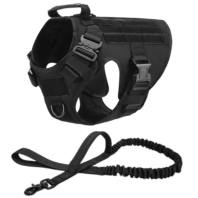 Tactical Dog Harness and Leash Set for All Breeds Training