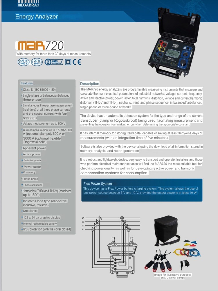 Megabras Tentech MAR-720 Three-Phase Power Quality Analyzer