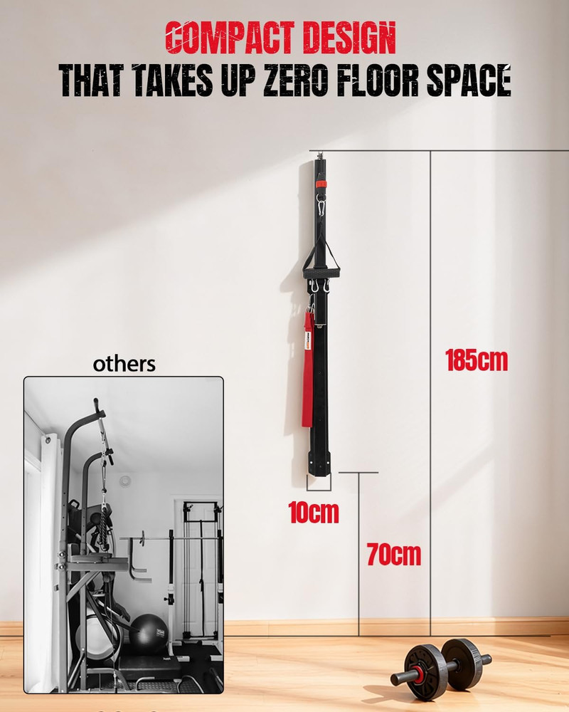 Cable Machine Home Gym, Wall-Mount Exercise & Workout Equipment with Adjustable