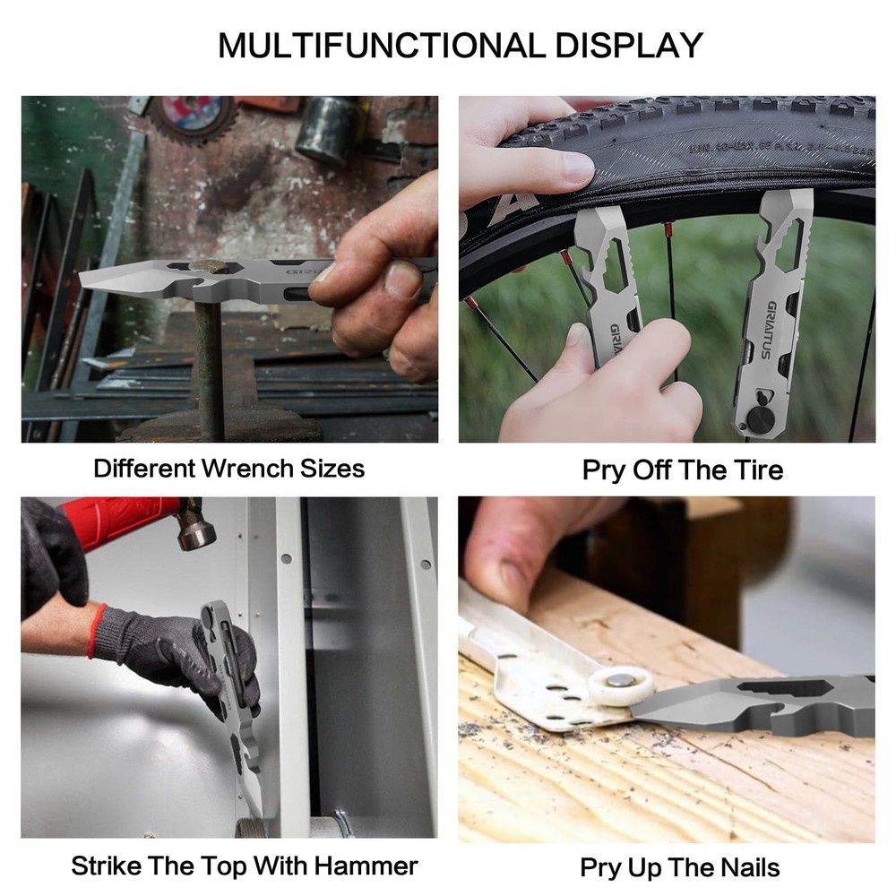 EDC Pry Bar Multitool with Bi-Directional Ratchet Screwdriver & Everlasting P...