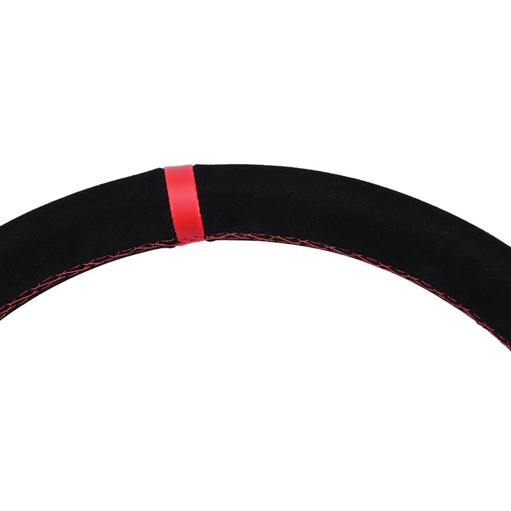 14" Universal Deep Dish Suede Racing Steering Wheel & Ball Quick Release Adapter