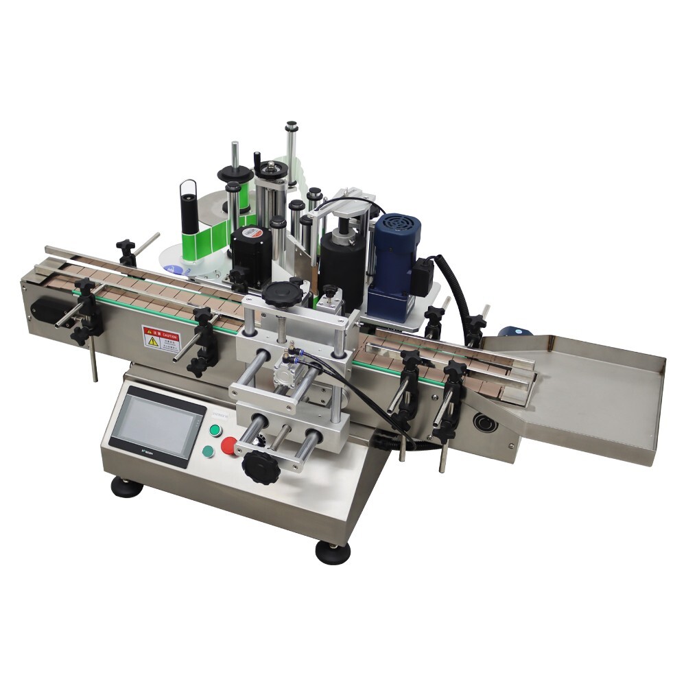Automatic Round Bottle Labeling Machine w/Conveyor 360°Labeling 0.78-4.72in Dia.