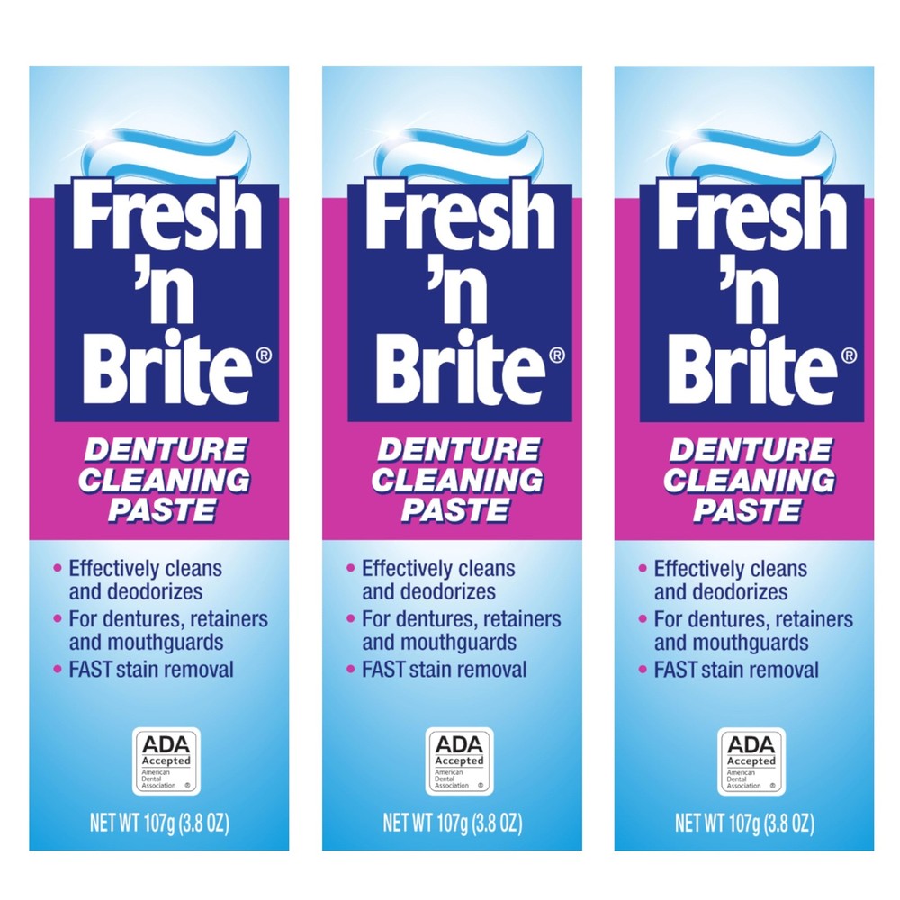 Fresh 'n Brite Denture Cleaning Paste For Dentures, Removable Partial Denture...