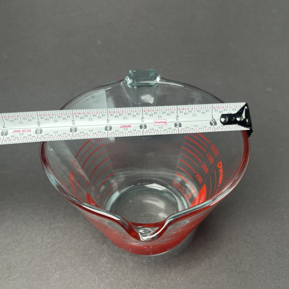 PYREX Measuring, 2 Cups, 16 oz, 500 mL, Red Reverse Read Inside