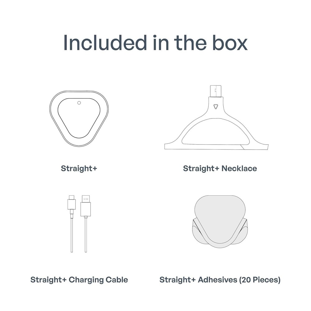 Straight Plus AI Powered Posture Corrector Trainer Device (Necklace Included)...