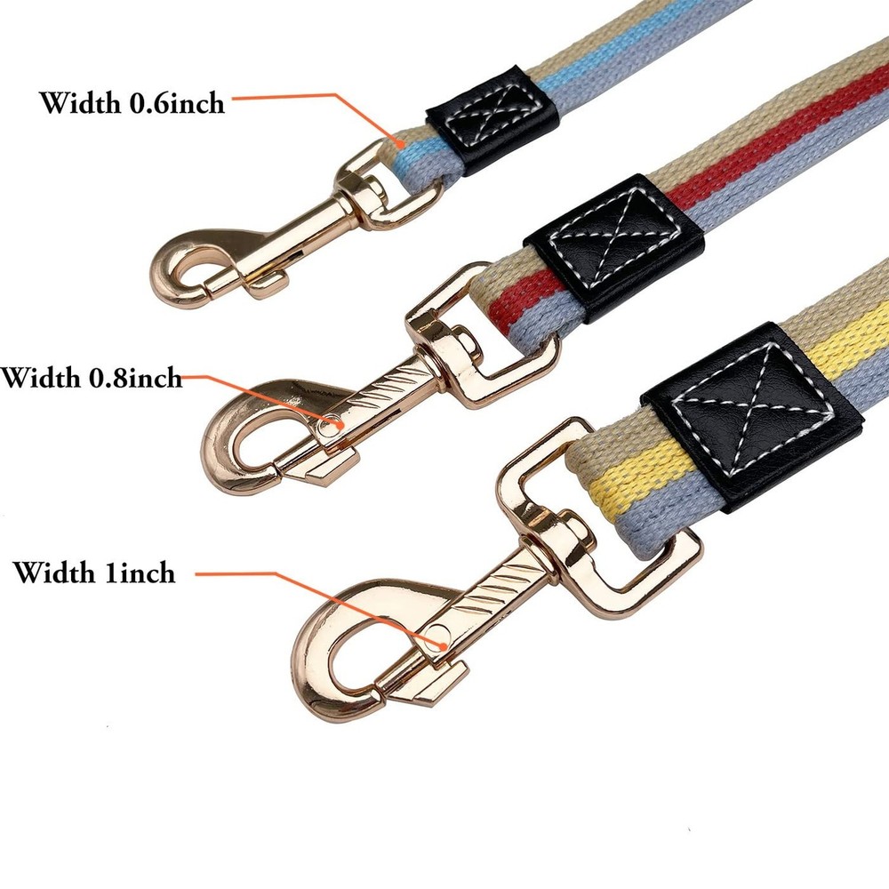 Soft Cotton Web Dog Leash Basic Training Walking Lead, 6.5FT Long, 1 Inch Wid...