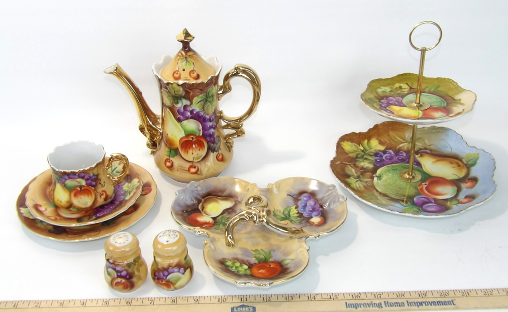 Vintage Lefton Heritage Fruit 8 Piece Assorted Serving Set