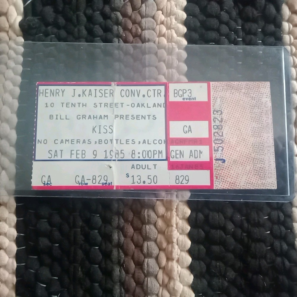 Kiss 💋 Ticket Stub History Animalize Tour 2-9-85, Kaiser Conv, CT Oakland CA 🎸