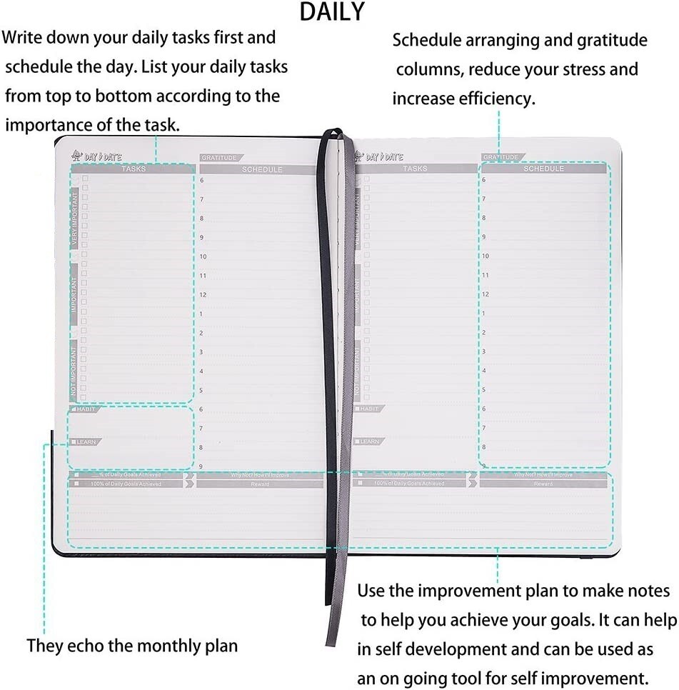 Premium UNDATED Weekly & Monthly Planner (Black)