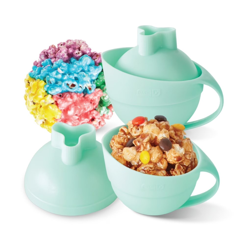 DASH Popcorn Ball Maker - Aqua - Set of 2 / Easy Grip Handle