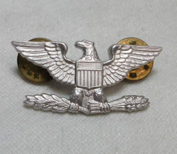 US ARMY / MILLITARY EAGLE SHIELD STERLING SILVER PIN #6