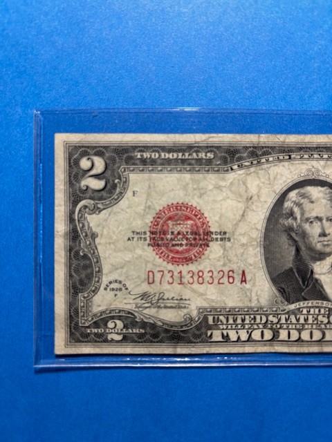 1928 $2 Jefferson Note (Red Seal) E14831128A
