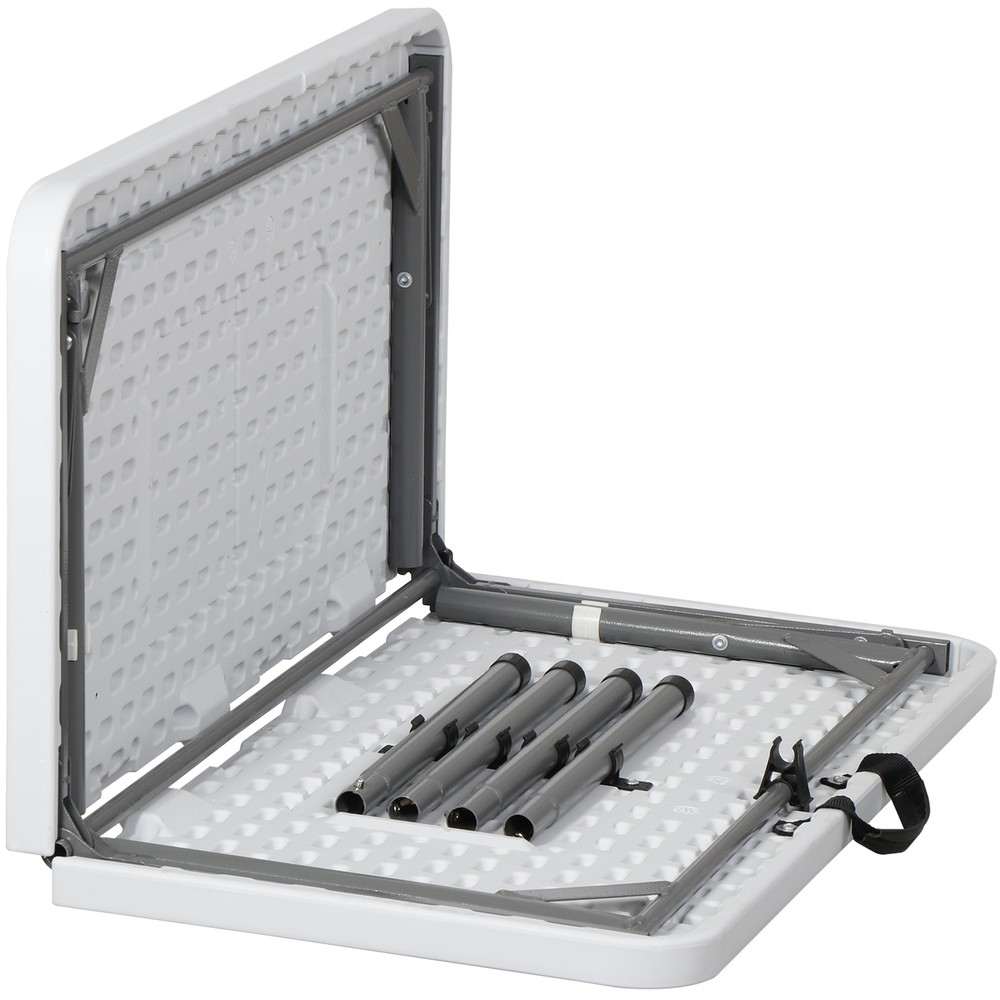 34" Fold in Half Square Table Portable Plastic Dining Card Table Foldable Home