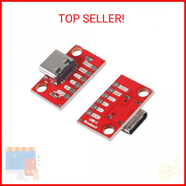 DIANN 5pcs USB Type-C Breakout Board Serial Basic Breakout Female Connector Type