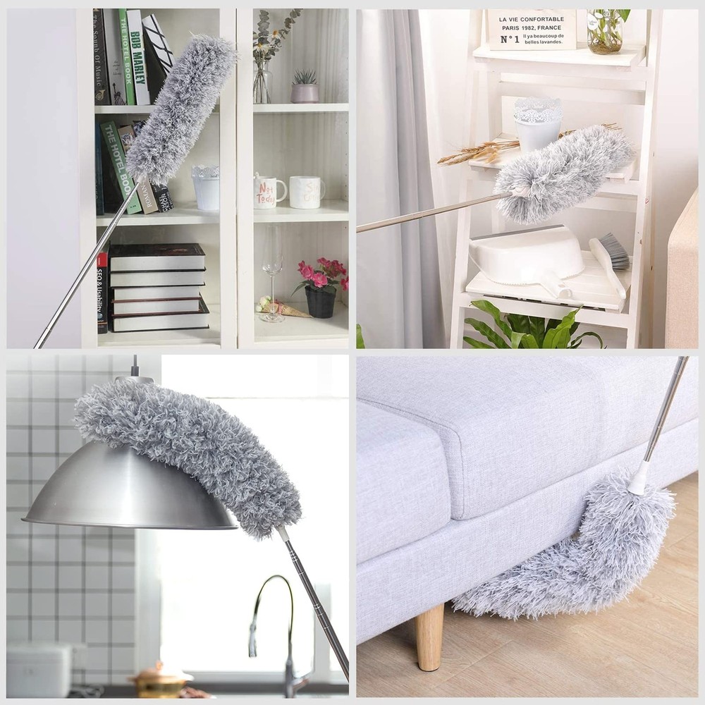 Microfiber Feather Duster, Extendable Cobweb Duster with 100 inches Extension...