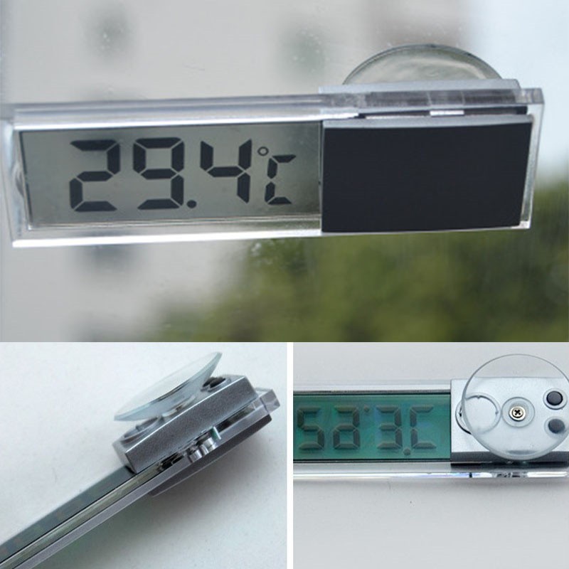 Car Decoration Interior Suction Cups LCD Digital Display Meter Thermometer