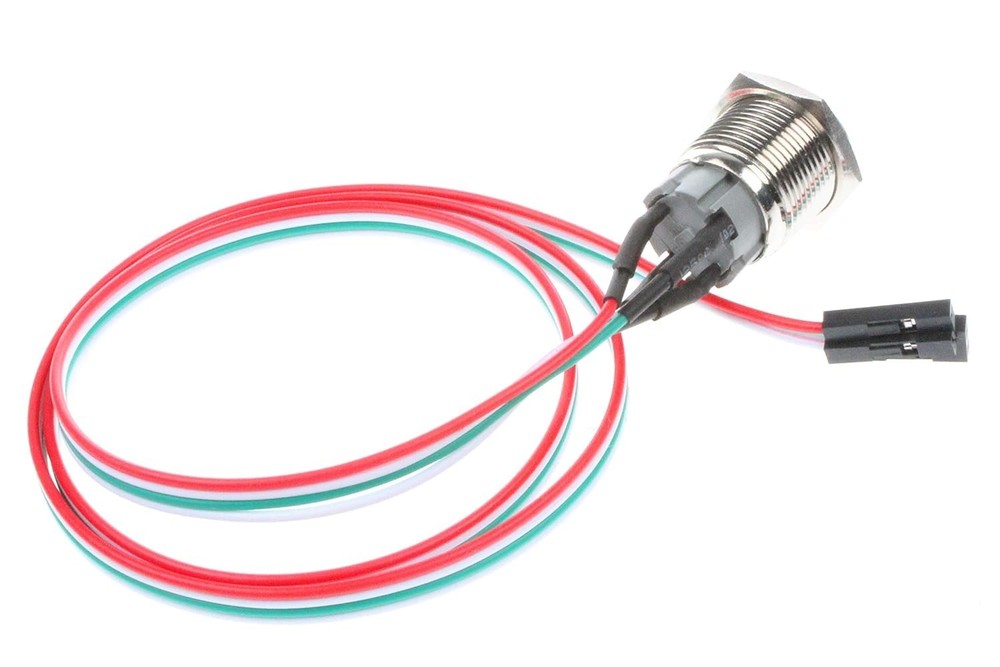 16mm Metal Chassis Push Button Power Switch with 22" Extension Cable for PC Case