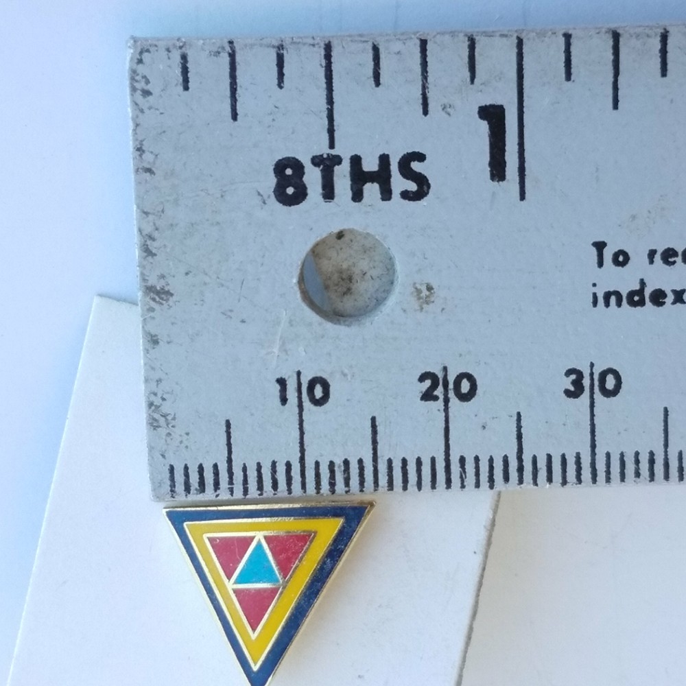 Multi Color Triangles Lapel Pin