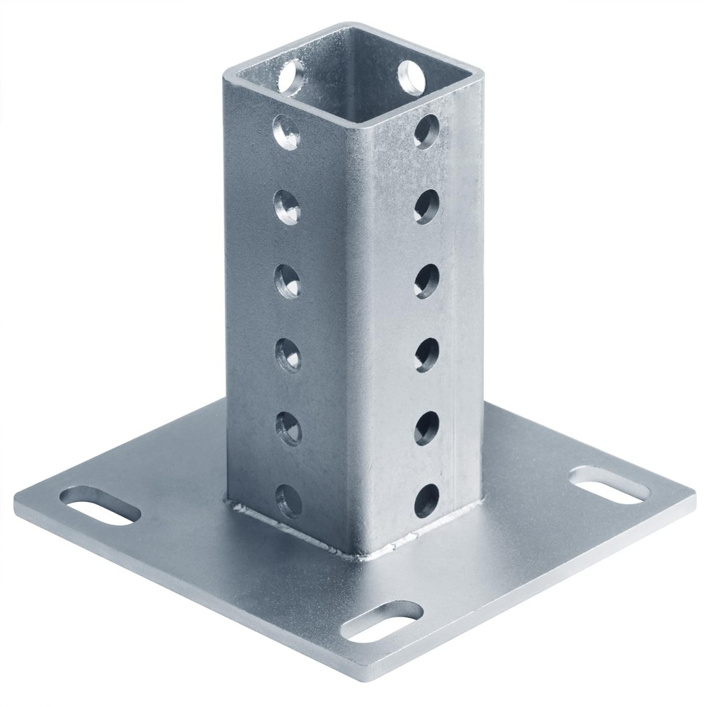 Square Sign Post Anchor Base for 2" x 2" Sign Post, Surface Mount Flange Base...