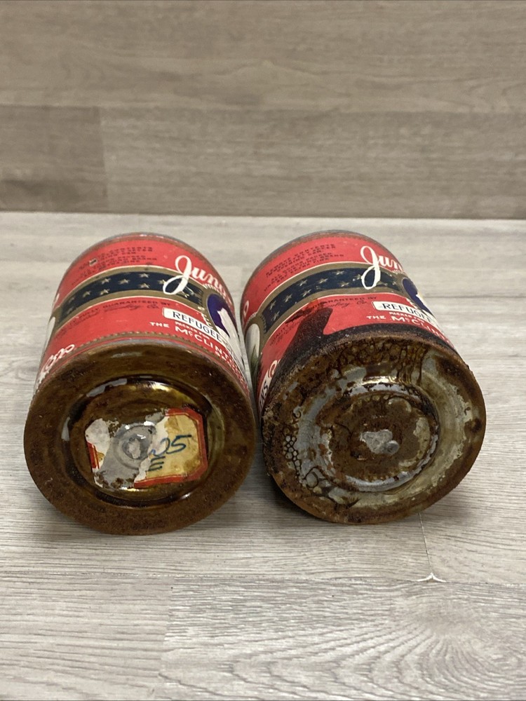 (2) Juno Brand Refugee Stringless Beans Advertising Cans Grocery