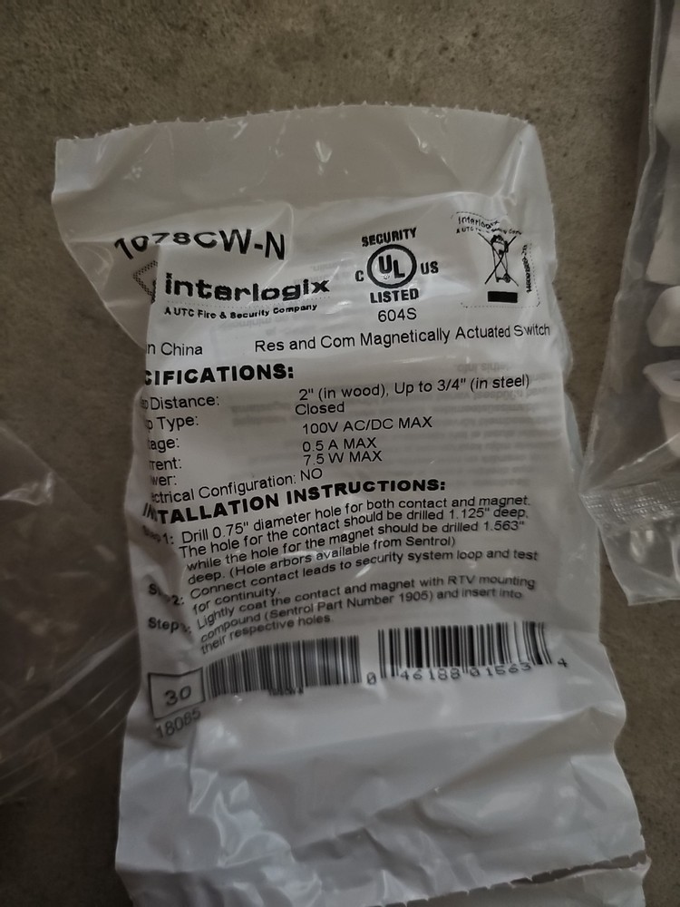 Interlogix 1078CW-N Door position Switch #214