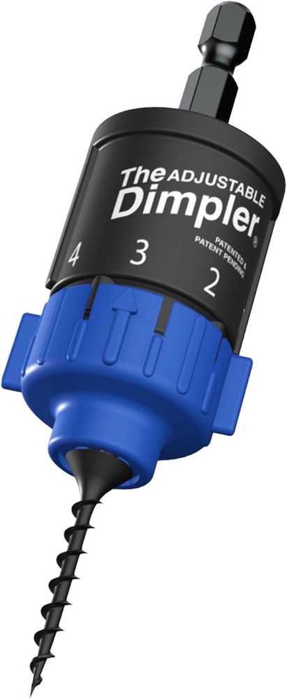 Adjustable DIMPLER ® - Drywall Bit & Screw Gun Attachment, Converts Drill into