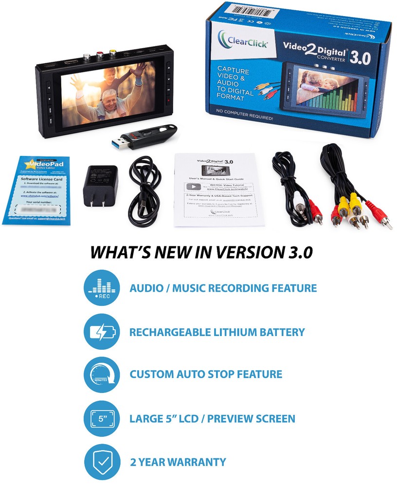 ClearClick Video to Digital Converter 3.0 Third Generation Bundle Edition w/ USB