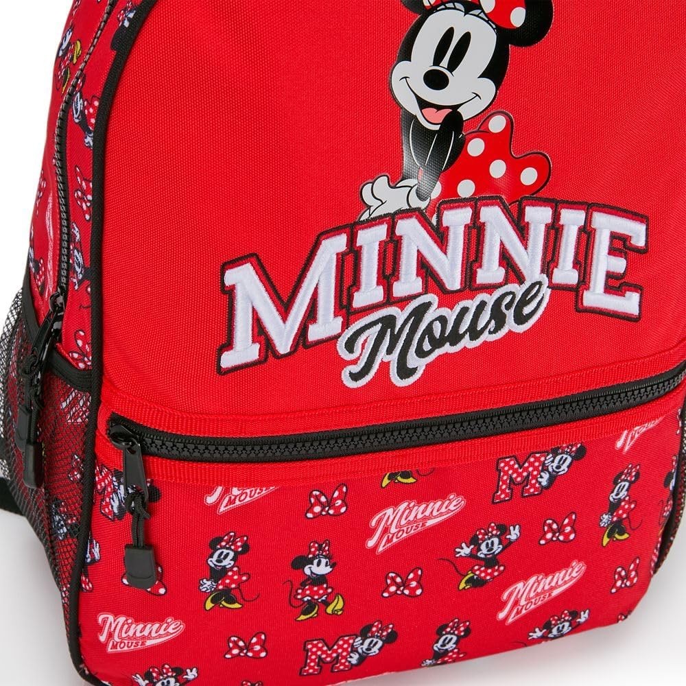 Disney Minnie Mouse Collegiate Backpack with Adjustable Straps, Zip Compartments