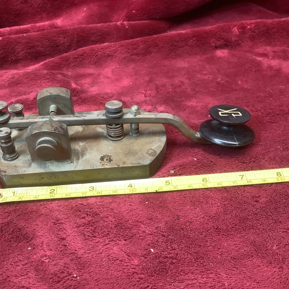 Vintage 3# Heavy Brass Oversized Telegraph Key “CK” Nonelikeit! K1 Key Button