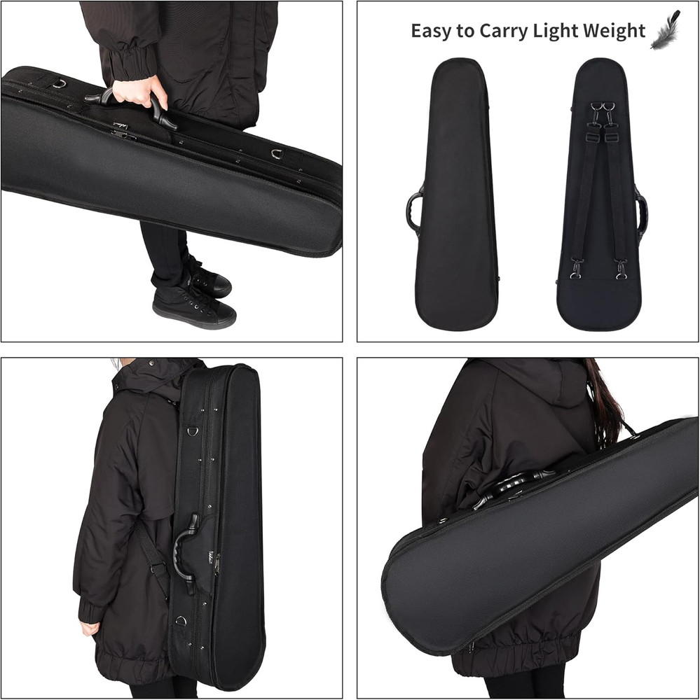 4/4 Full Size Violin Hard Case Basic Professional Triangular Shape Backpack, Sup