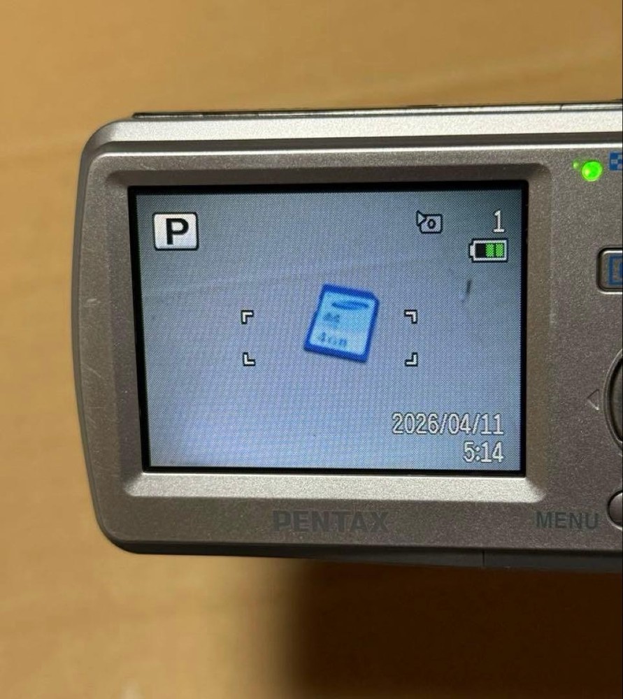 PENTAX Optio E60 Silver Compact Digital Camera Working Used Japan