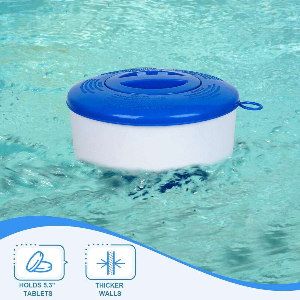 Pool Floater for Pools Fits 3" Tablets,7" with Adjustable Flow Vents