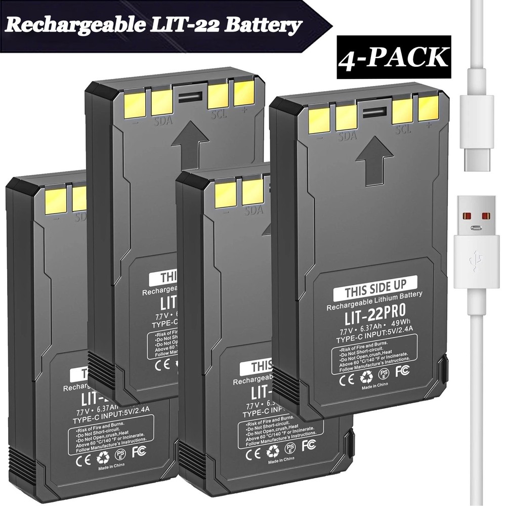 4-Pack Rechargeable LIT-22 Battery For Cellular Trail Camera Flex-M Flex G-36