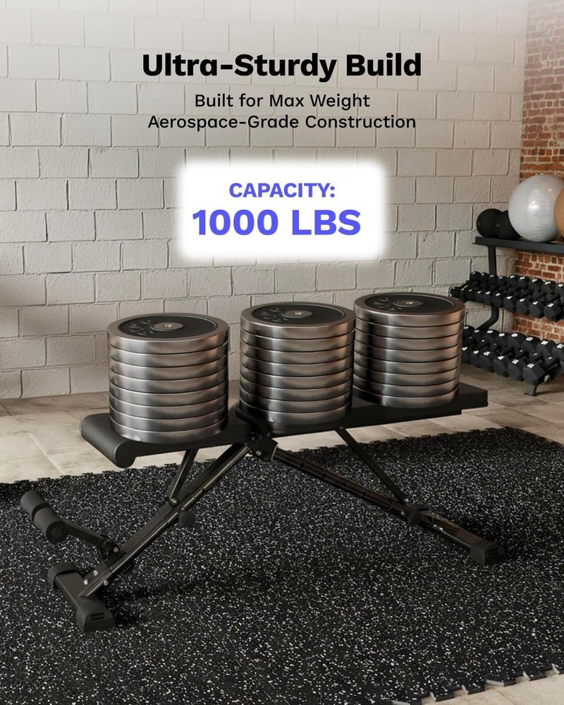 Space-Saving Adjustable Weight Bench - Durable & Lightweight for Home Workouts