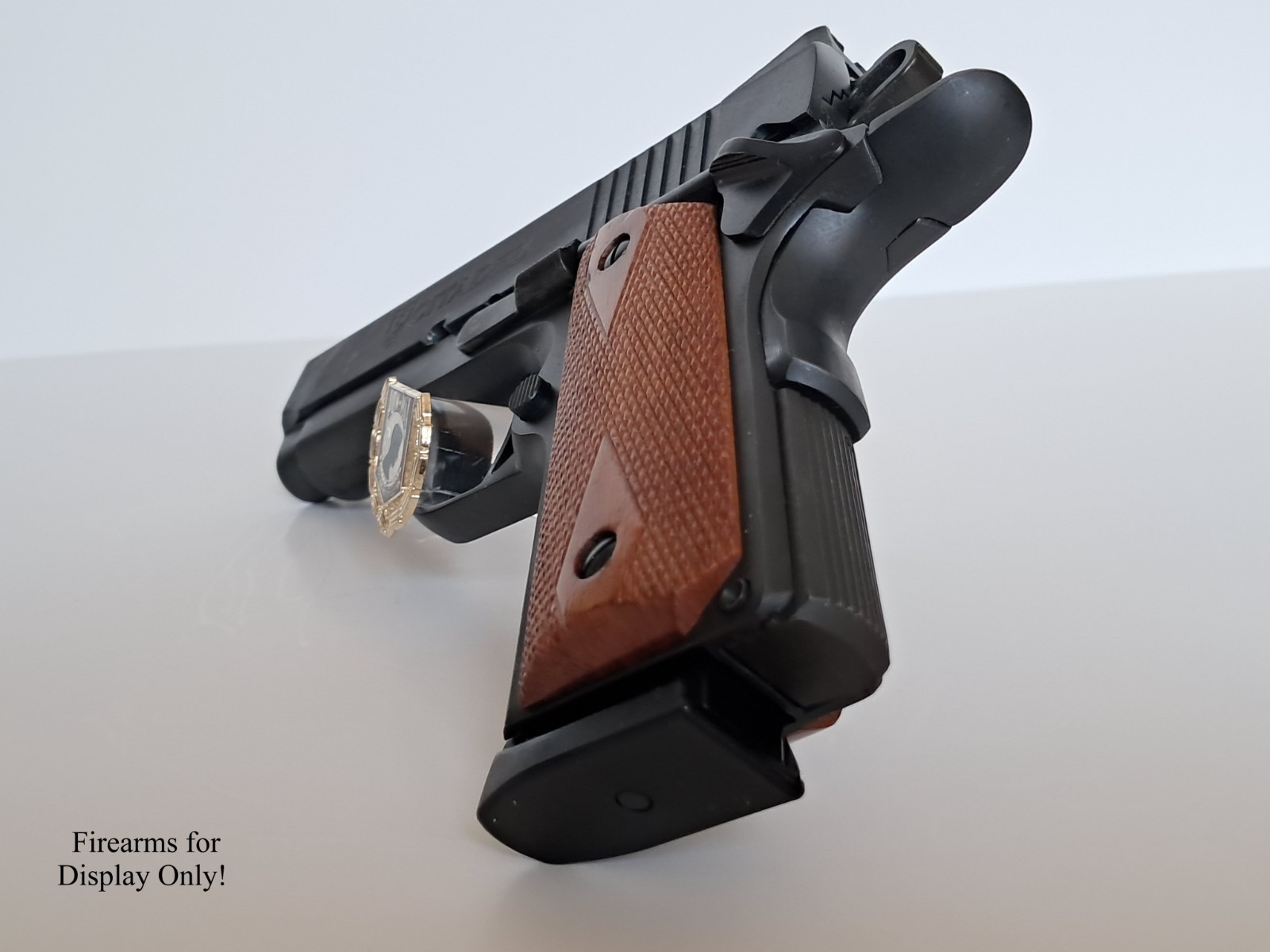 Handgun Firearm Gun Safe Shelf Display Rod - 1 & 1/8" POW*MIA Enamel Topper