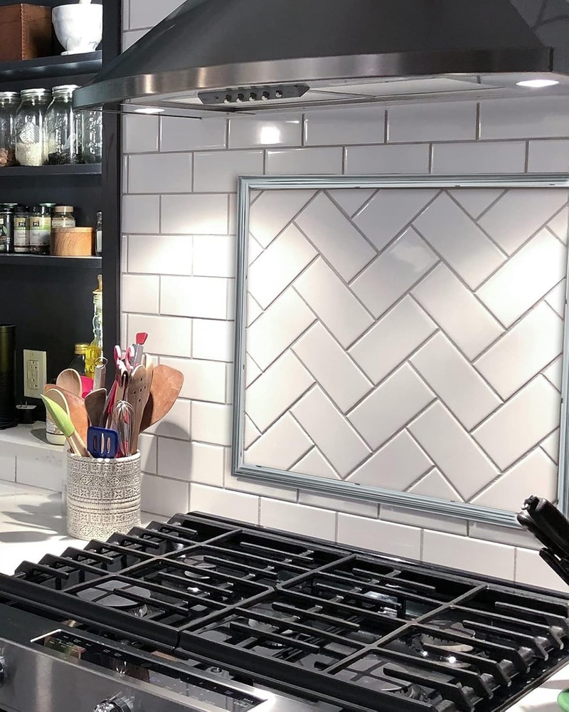 10 Ft Water-Resistant Peel & Stick Tile Liner for Kitchen Backsplash Elegance