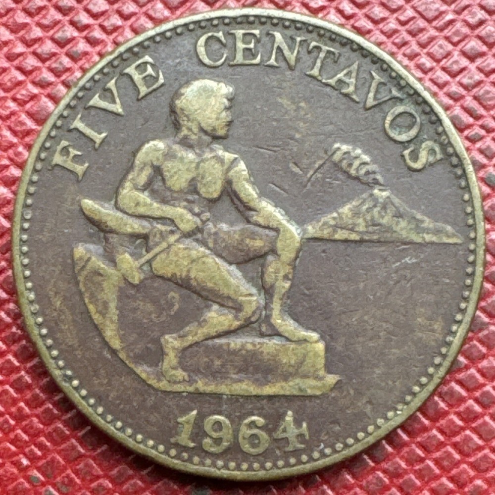 Philippines 1964 Brass 5 Centavos. KM# 187