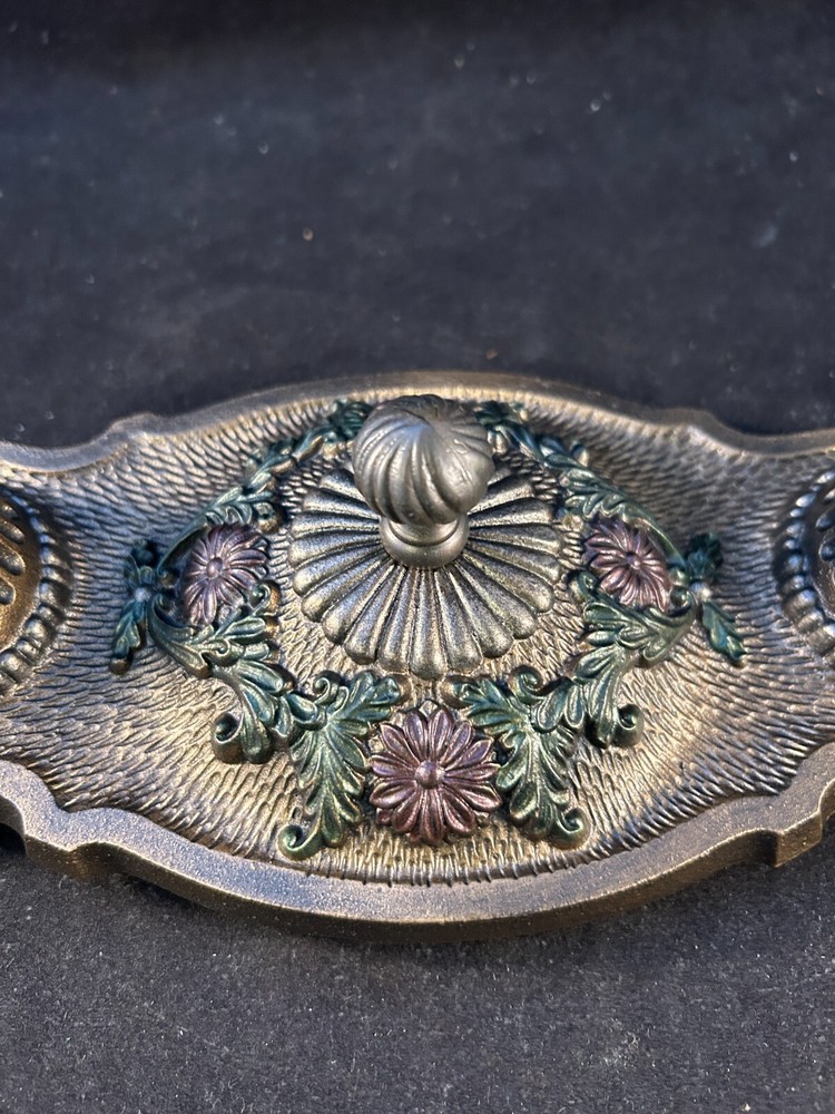 1920-30s cast Iron 2 light flush mount light fixture