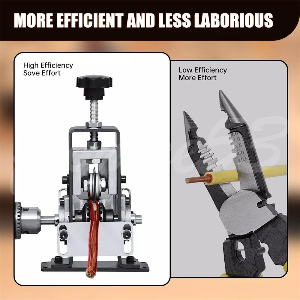 Manual Wire Stripping Machine Drill Powered Hand Crank Wire Stripper Tool 1-25MM