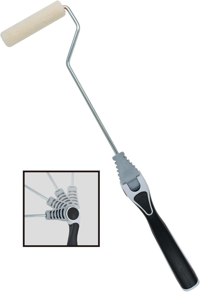 Mini Roller - 4Inch Extender Multi Angle Long Handle with Velour Paint Cover