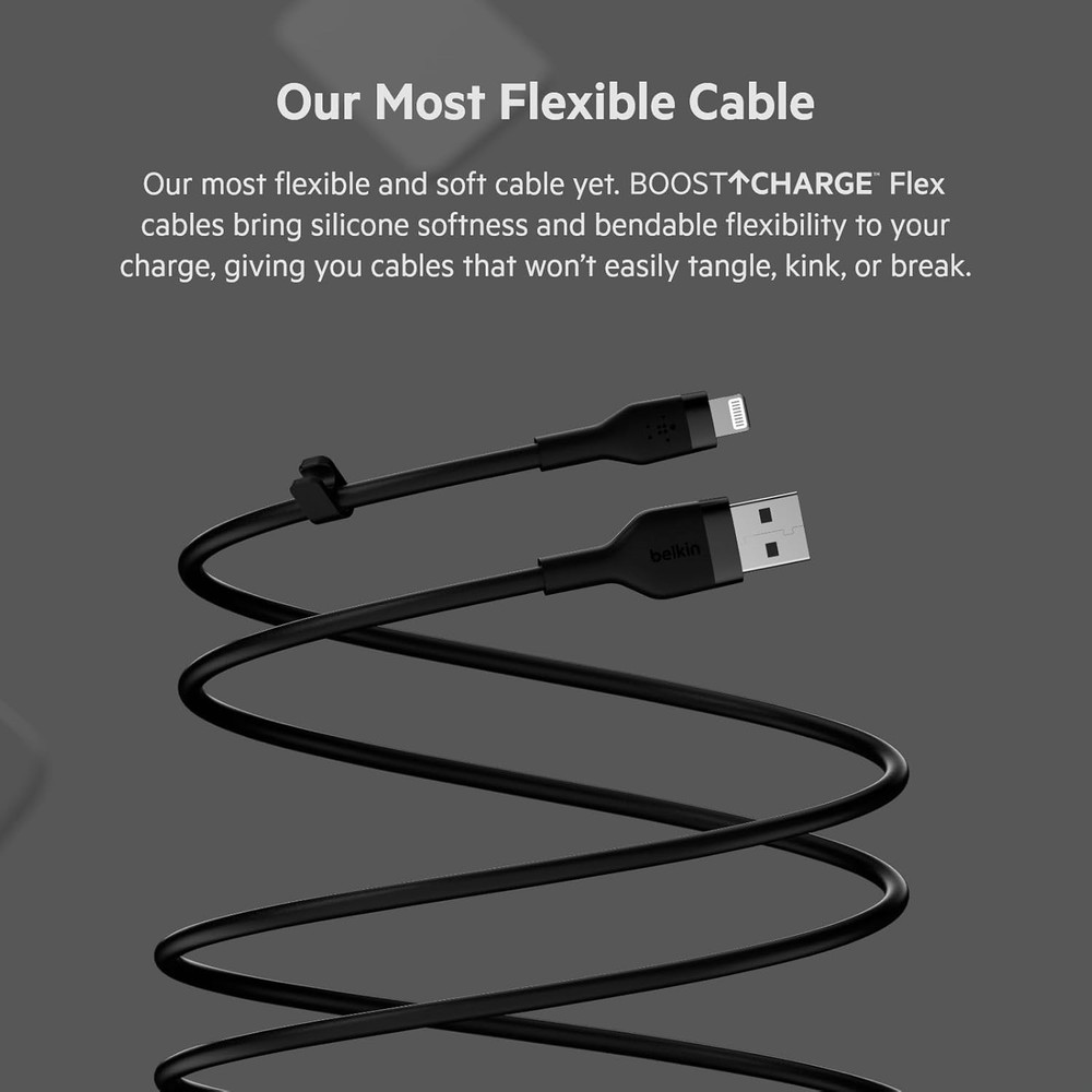 Belkin BoostCharge Flex USB Type A to Lightning Cable (3M) MFi Certified, 2-Pack