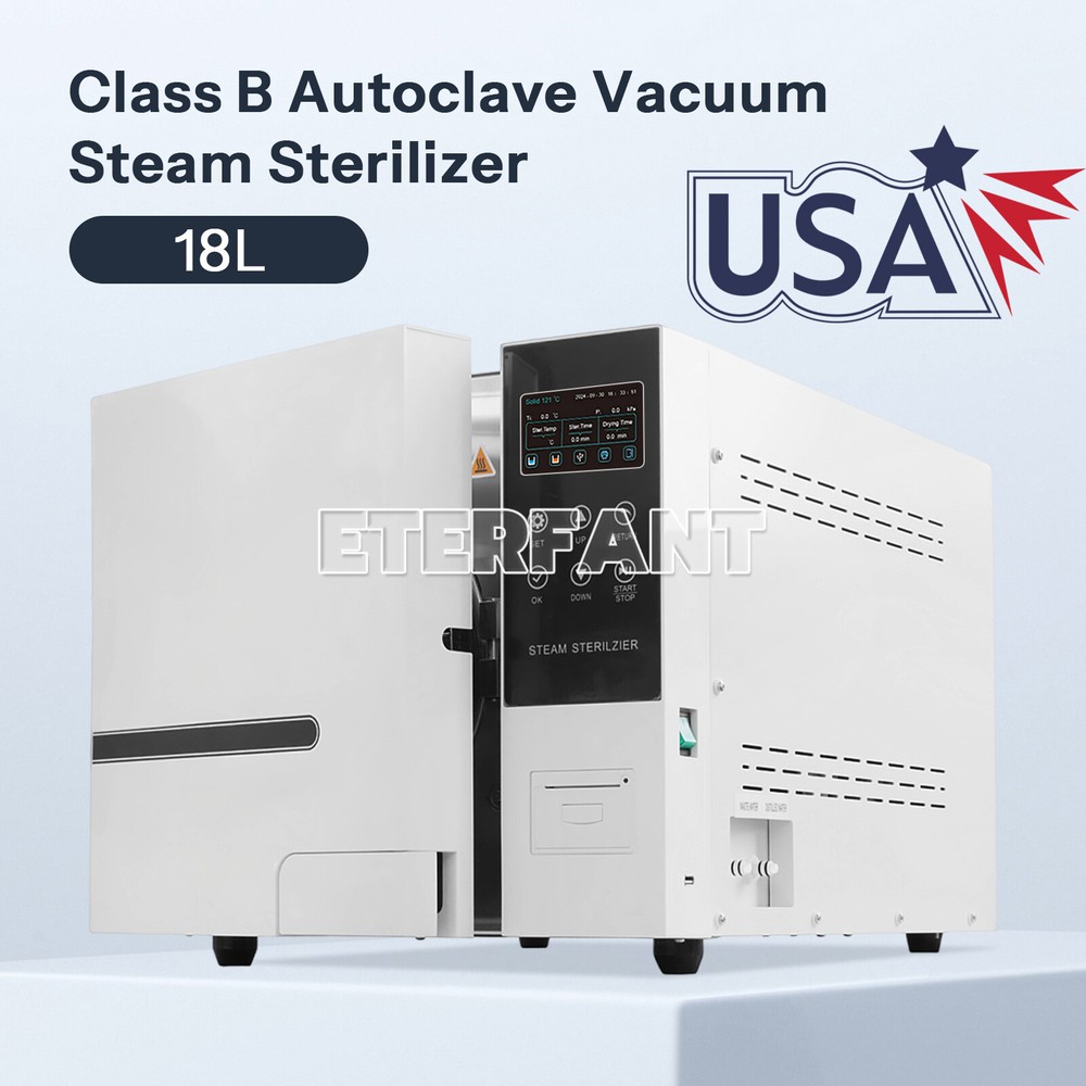 18L  Class B Dental Autoclave Vacuum Steam Sterilizer Sterilization+Printer