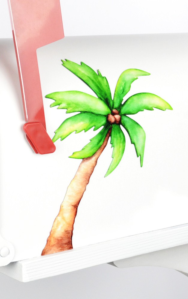 Mailbox Magnet Partial Cover Ocean Wave with Palm Tree or Whale Tail