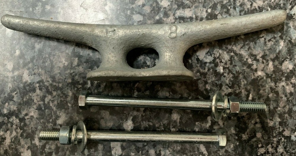 6-Dock Cleat Kit - 8" Cast Hot Dipped Galvanized with 5" Mounting Hardware
