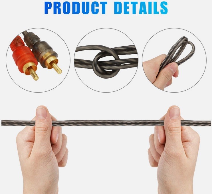 RCA Audio Cable Twisted Pair with Noise Reduction Interconnect Amp Wire From FL.