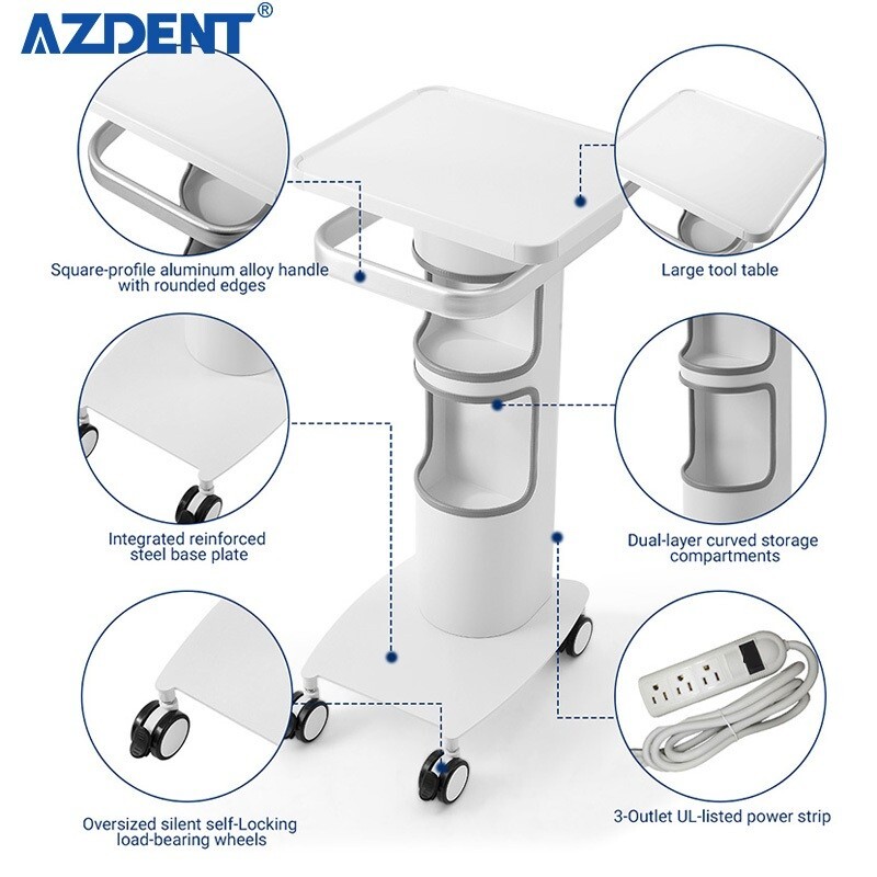 Dental Trolley Intraoral Scanner Cart Mobile Rolling Serving Cart 3 Layer Single