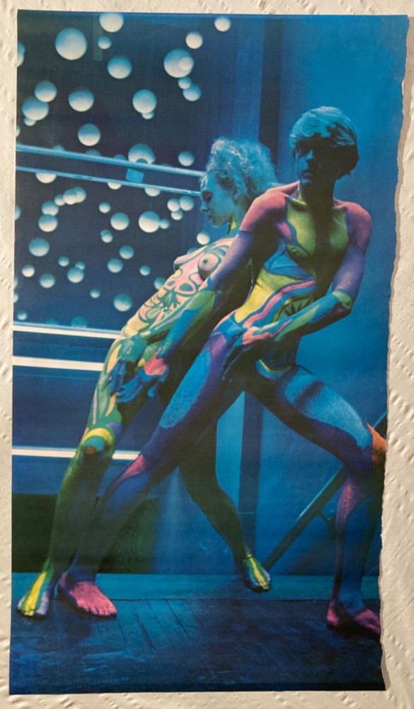 Topless Psychedelic Dancers 1970 Poster Bare Breasts Girl Right Edge Torn Off