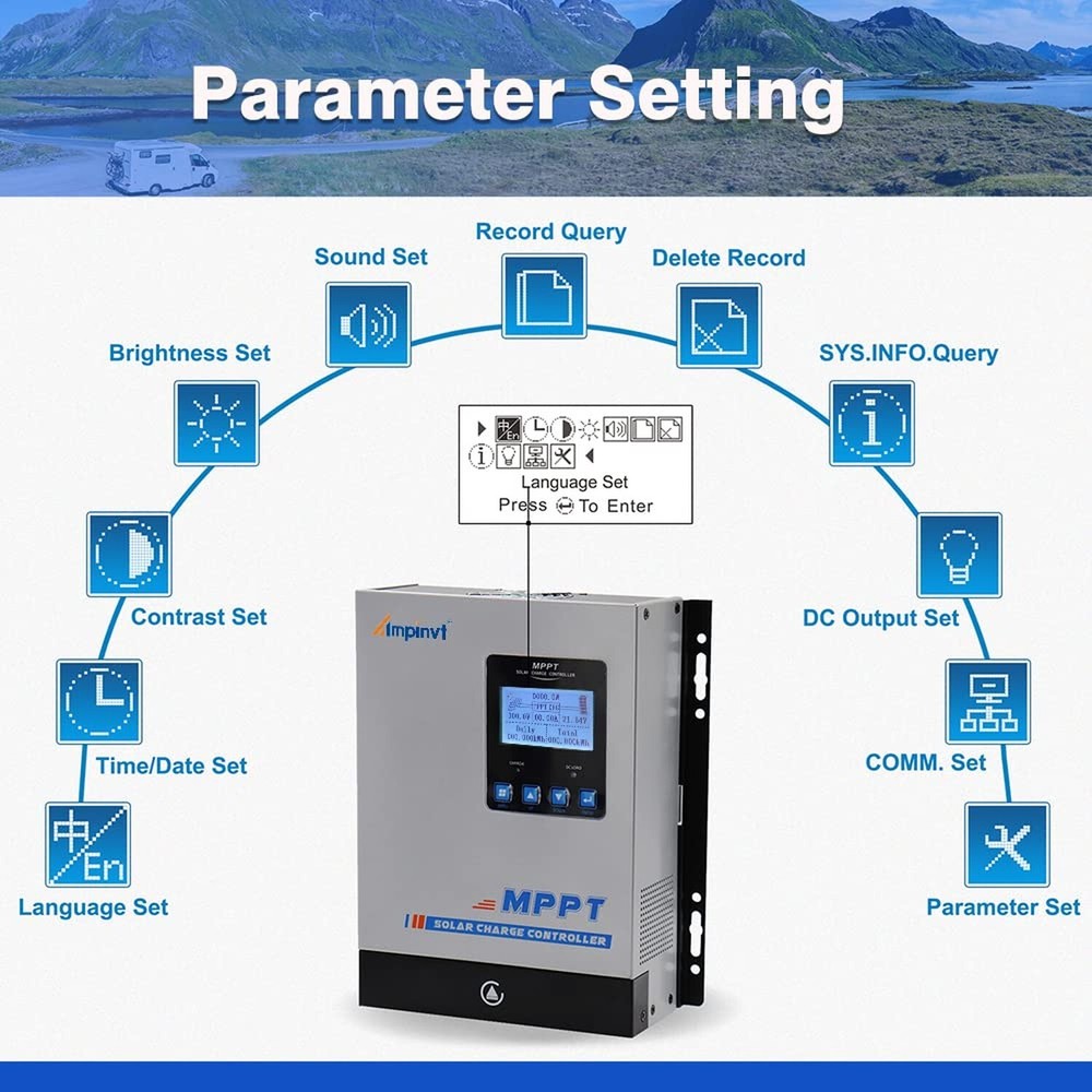 40A Solar Panel Charge Controller MPPT, Solar Battery Regulator 12v 24v 36v 4...
