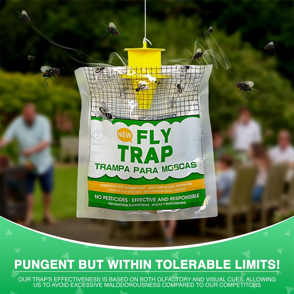 10 Pack Hanging Disposable Outdoor Fly Traps - Effective Pest Control