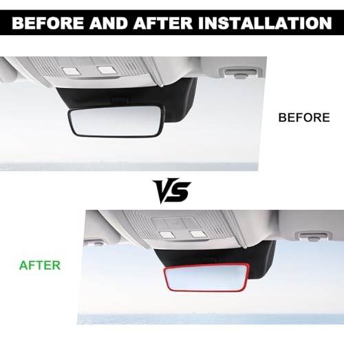 Car Rear View Mirror Protector Frame, Silicone Rearview Mirror Edge Red